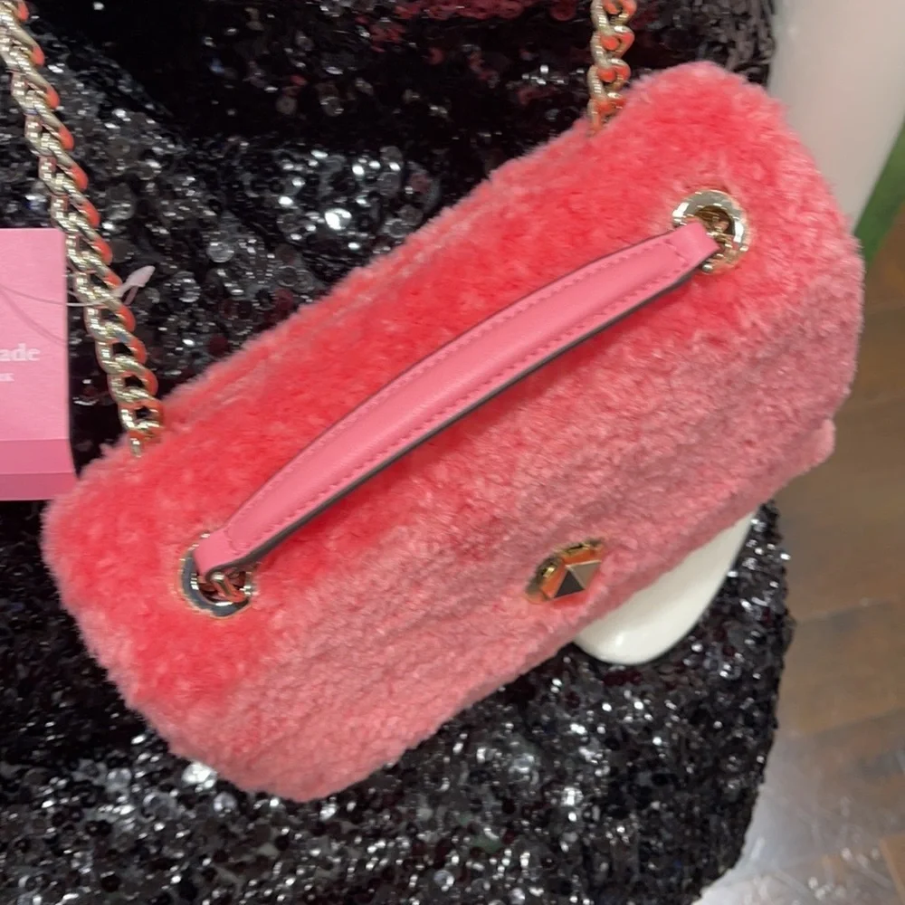 Kate Spade Natalia Foux Fur small flap crossbody
